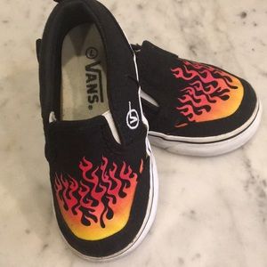 Vans slip-on flame sneakers (toddler 7)